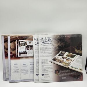 4 NEW Creative Memories Scrapbook  12x12 pages and page protectors lot